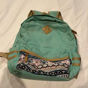 Blue 2-pocket backpack with laptop sleeve inside